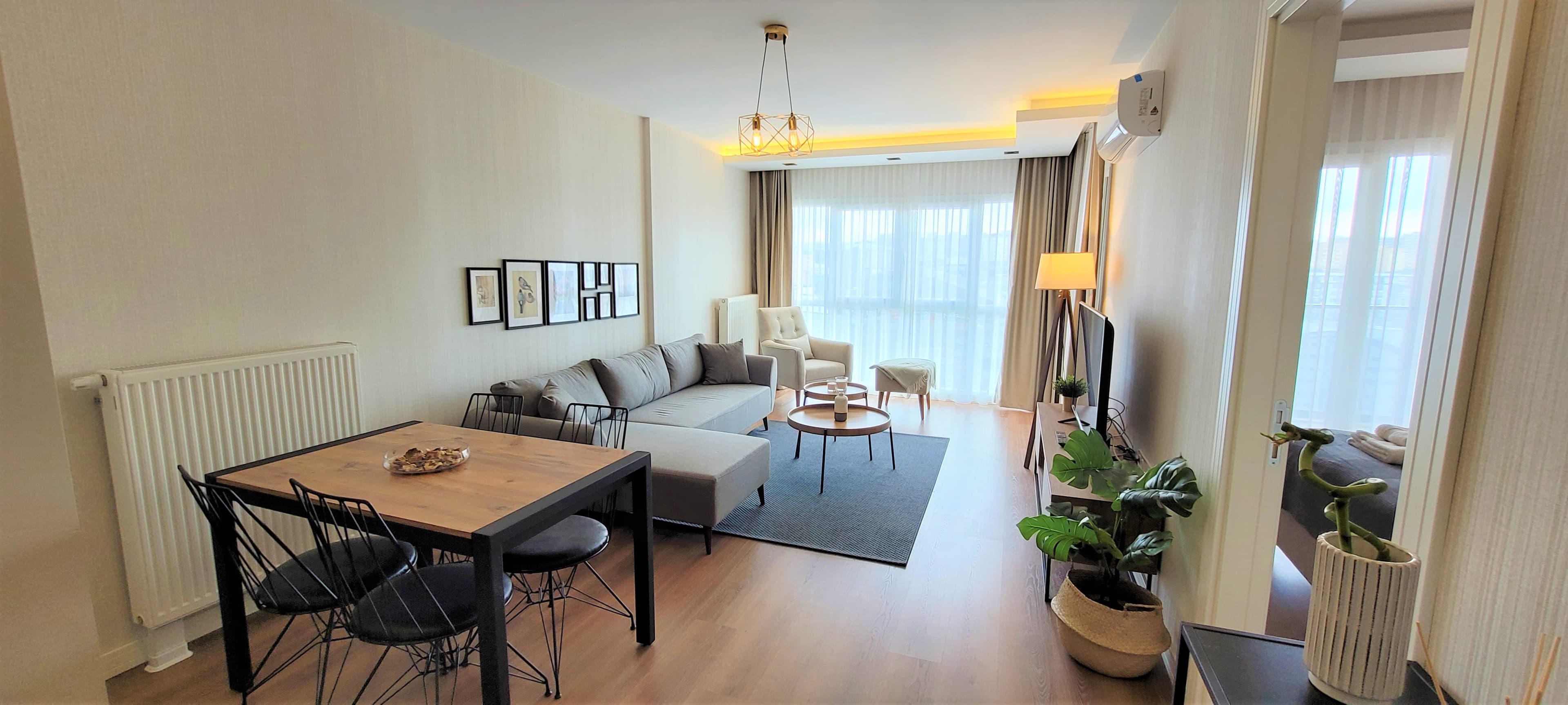 1BR Retreat in a Quiet Charming Neighborhood, möbliertes Apartment in Beylikdüzü, Istanbul